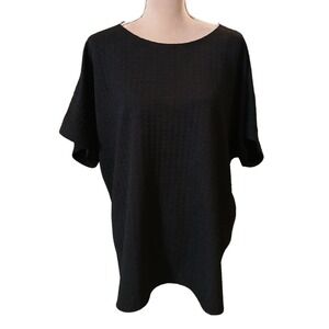 First Love by Lovelyn Black Textured Top Plus Size 3X Modest Classic